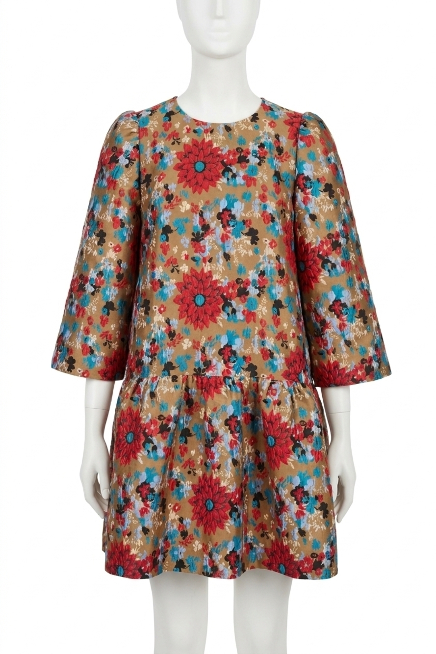 NEW ESSENTIEL ANTWERP camas jacquard swing dress in multicolor